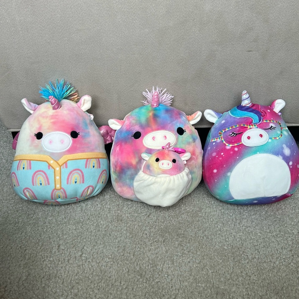 Lot of 4 unicorn Squishmallows EUC